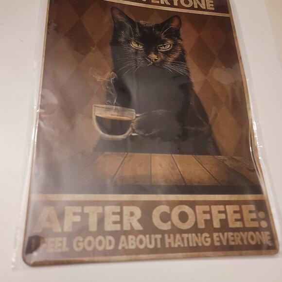 Funny Cat Metal Tin Sign Wall Art - Picture 1 of 1